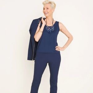 Chico's Navy Stretch Tank Top